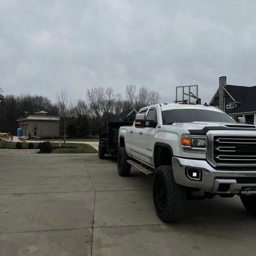 dumpster preparing to be delivered for rental service