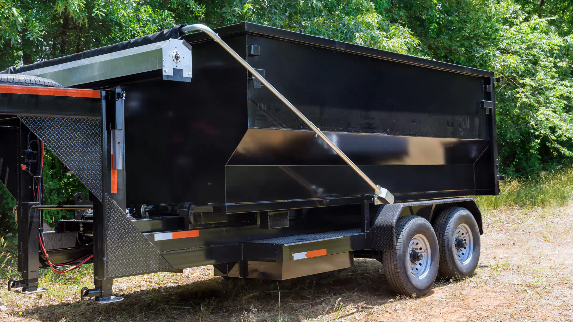 new black dump trailer for service rental